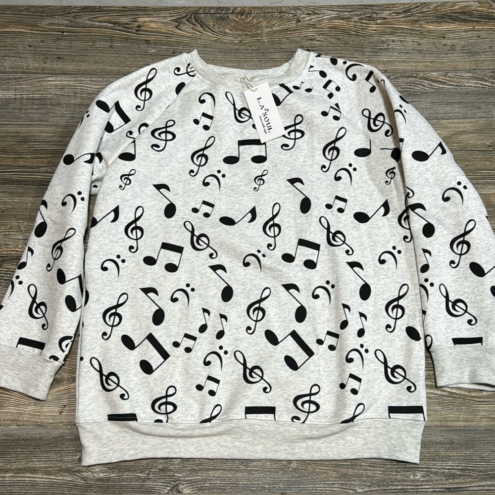 Music Notes Crew Neck Sweatshirt